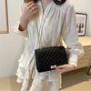Fashionable Trend Chain Lock New Diamond Indentation Women's Korean Version Simple Crossbody Single Shoulder Small Square Bag Trendy