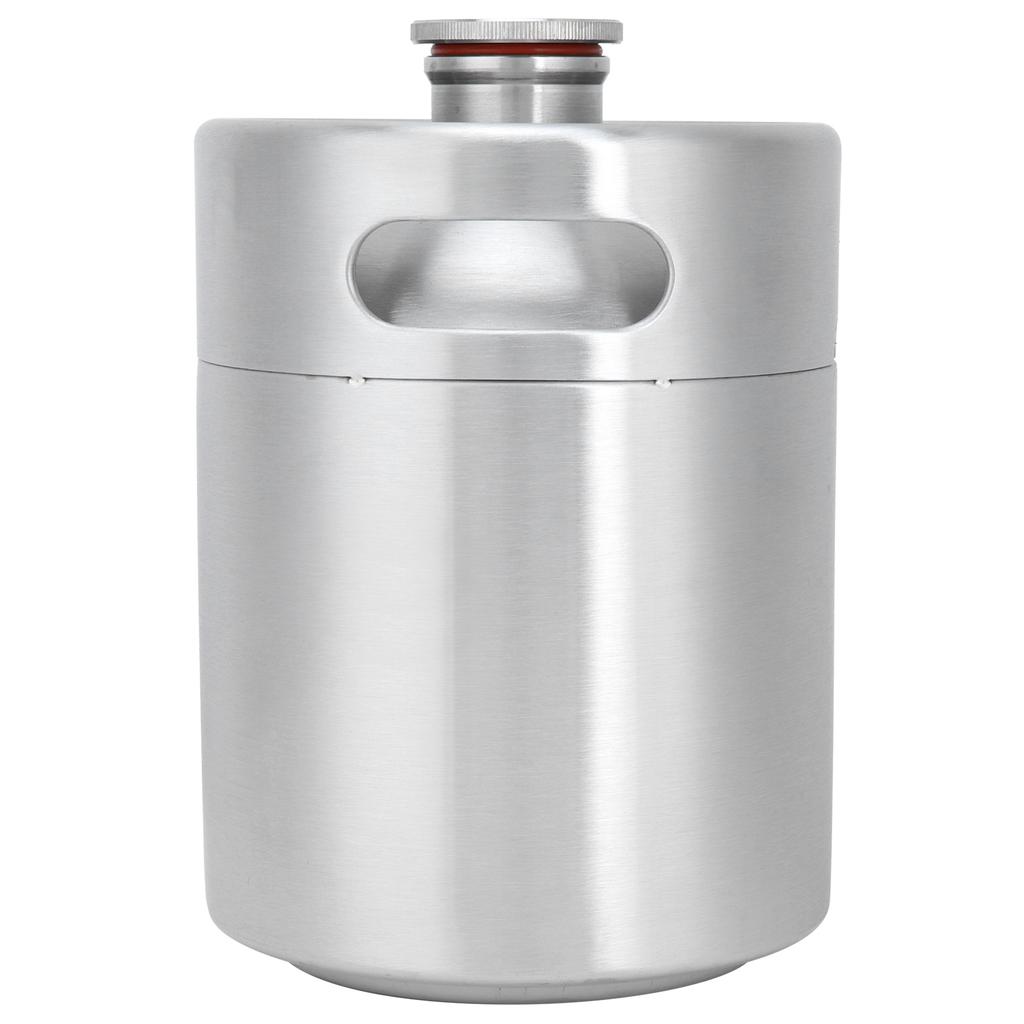2L Beer Keg Mini Stainless Steel Beer Barrel with Spiral Lid for Home Brewing Accessory
