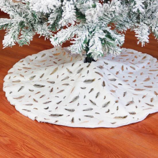 Искусственный мех юбка для рождественской елки Белая пушистая юбка для рождественской елки Толстый мягкий плюшевый коврик для зимних праздников Рождественское украшение для вечеринки