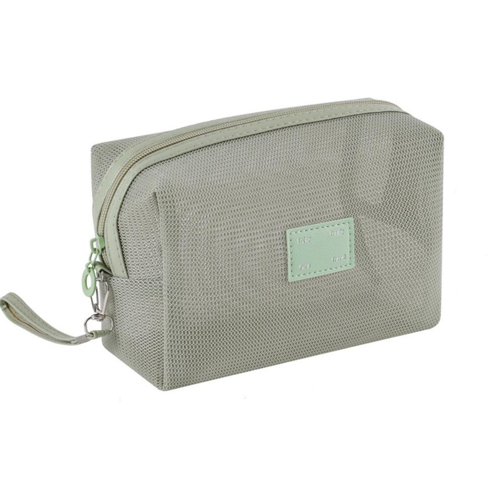 Square Transparent Mesh Cosmetic Bag Lightweight Storage Toiletry Bag  Camping
