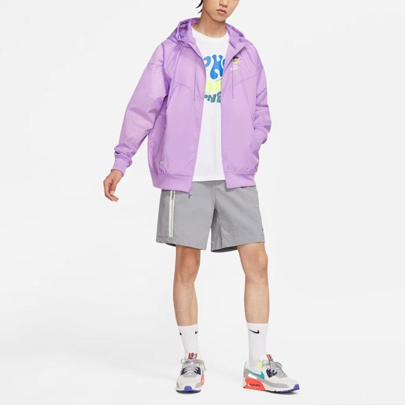 Nike Спортивная одежда Multi-Futura вышитый логотип спортивная тканая куртка с капюшоном мужская куртка фиолетовая DM7924-589