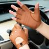 Mens Half Finger Gloves For Fitness Driving High Quality Genuine Leather Gloves Fingerless Yellow Brown Driver Sports Motorcy