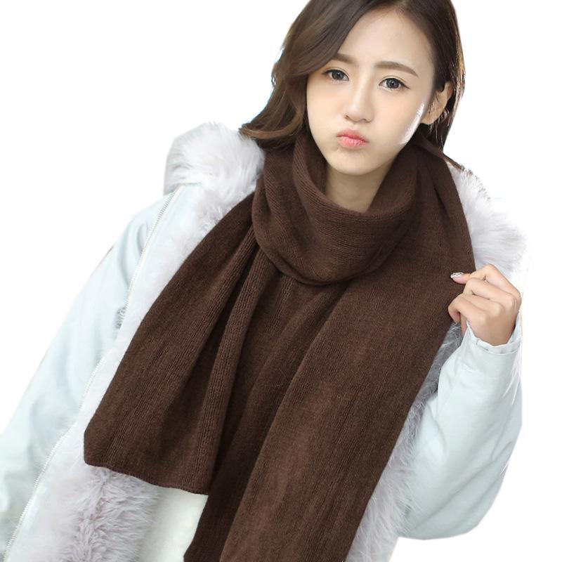 New Women's Korean Style Solid Color Knit Scarf Shawl for Autumn Winter