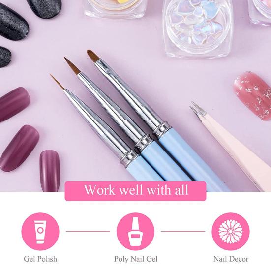 Ручка для дизайна ногтей с нейлоновыми щетинками, удобная эргономичная ручка, яркие цветные линии, пластиковые типсы для ногтей