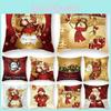 Праздничная рождественская наволочка с очаровательными дизайнами Санты и снеговика для праздничного настроения