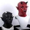 Подушка с лицом дьявола, реквизит для косплея на Хэллоуин, страшный головной убор ужасов с рогами, жуткий латексный костюм для вечеринки, аксессуар для взрослых и детей