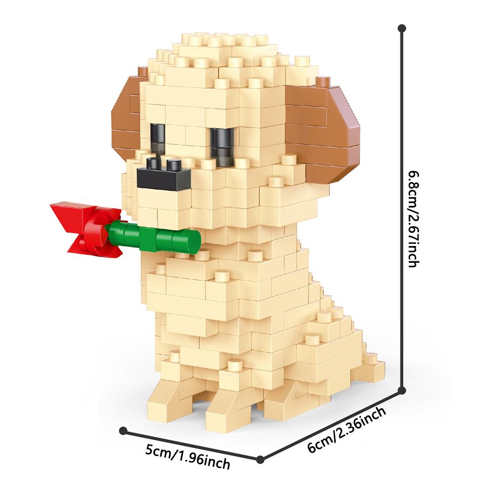 Knew Built Super Mini Dogs French Bulldog Building Blocks Toys Kit: Schnauzer Teddy Husky Adorable Desk Decorations Gift