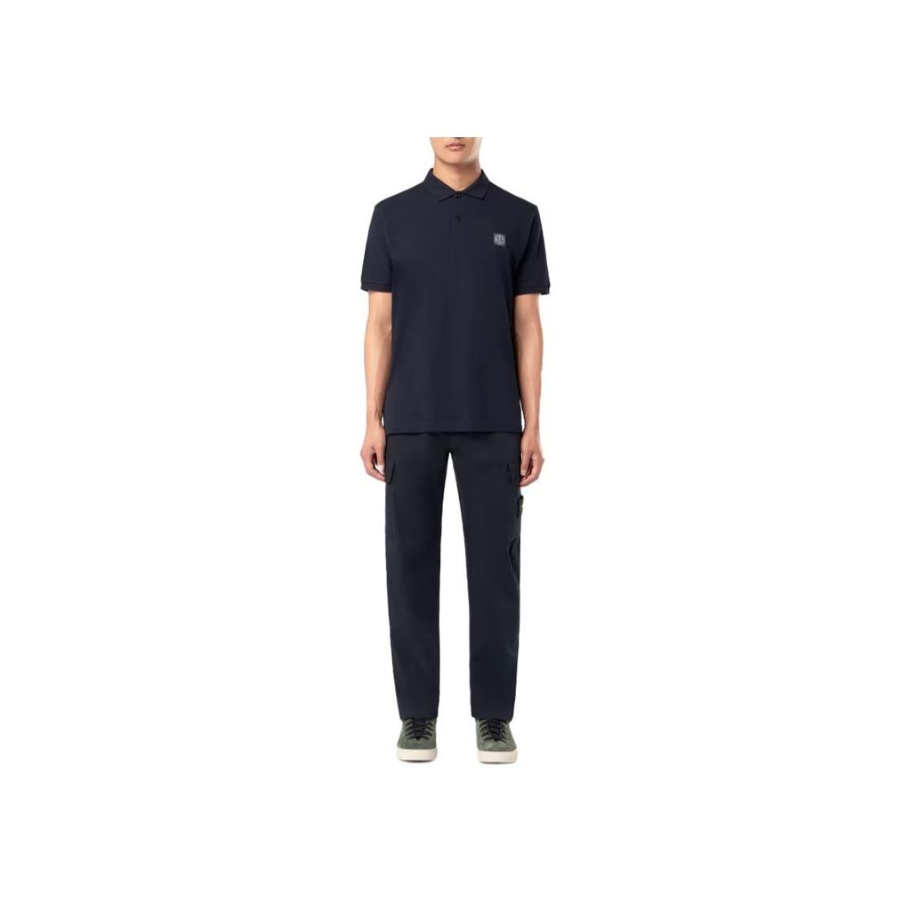 STONE ISLAND Лого Однотонная Футболка-поло с коротким рукавом Мужские топы Темно-синий K1S1522000-2RS0039-V0020