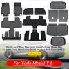 For Tesla Model Y L Whole TPE Floor Mats Four Seasons Waterproof Anti-Slip Mat Foot Pads Model YL Rear Trunk Mat Car Accessorie