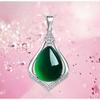 925 Sterling Silver Necklace Natural Chalcedony Pendant Fashion Simple Silver Jewelry