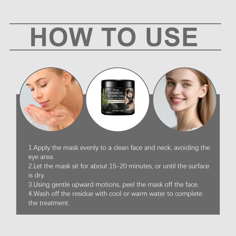 Gentle Charcoal Peel Off Bamboo Blackhead Remover Hydrating Moisturizing Deep Cleansing Pore Minimizing Routine
