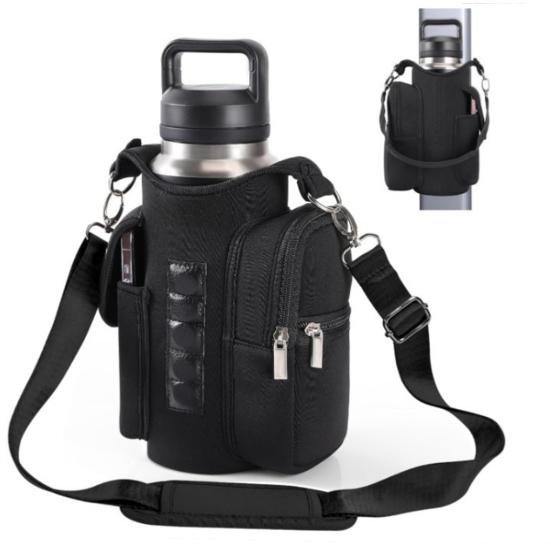 Магнитная сумка для бутылки с водой для спортзала, сумка для чайника с двухсторонним отделением, регулируемый ремень, сумка-слинг для фитнес-принадлежностей