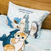 MORIPiLO Mofusand Duvet Cover Set Shark Cat Duvet Cover Soft Peach Skin Single 150x210cm Blue Cute Bedding Cover Set Character Pillow Morishita