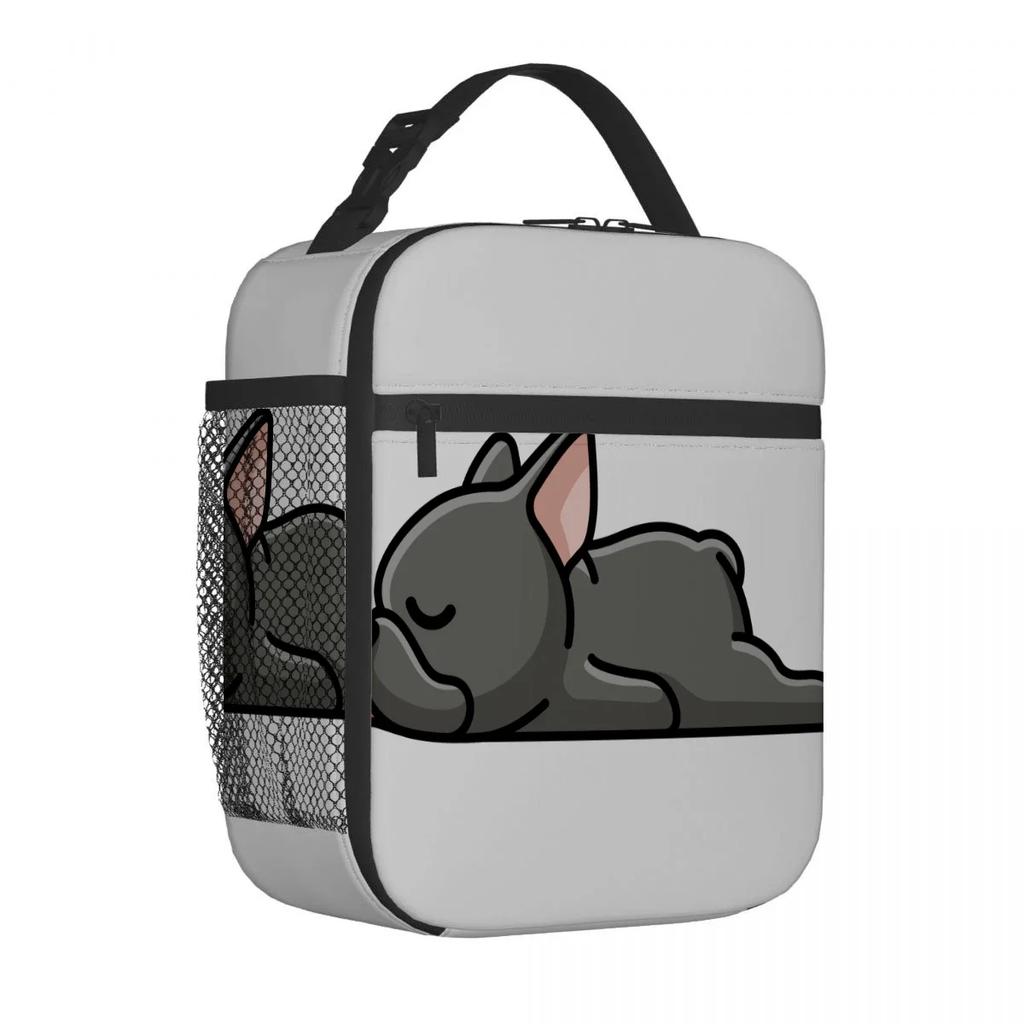 Французский бульдог мультфильм сумка для ланча портативный алюминиевая фольга утолщенный изолированный сумка для ланча подарочный водонепроницаемый сумки для ланча