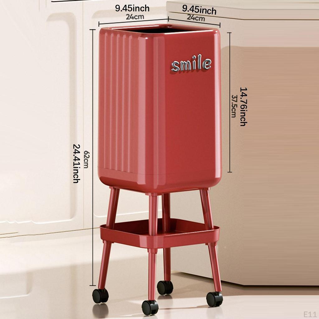 Современная большая мусорная корзина на колесиках без крышки для офиса, кухни, ресторана, ванной комнаты.
