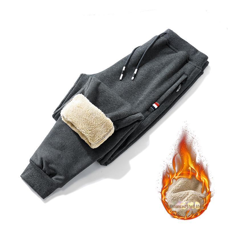 Мужские брюки из плюша на молнии осень/зима — плотные, свободные, прямые, большого размера, доступны в трех цветах