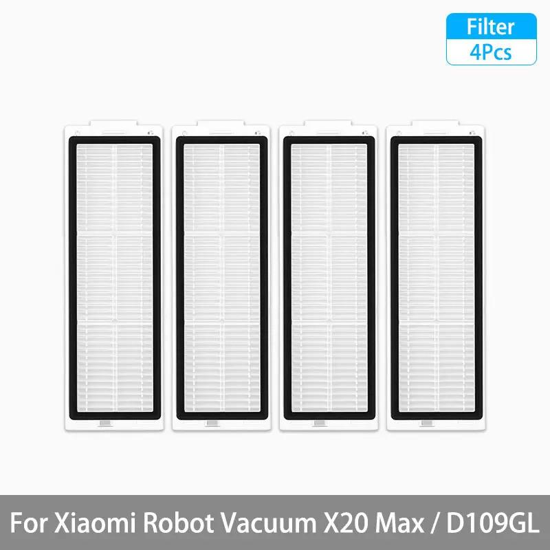 Подходит для робота-пылесоса Xiaomi X20 Max D109GL Аксессуары Основная щетка-валик Боковая щетка Фильтр Швабра Мешок для пыли