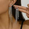 Европейские и американские серьги с длинной бахромой из металла, инкрустированные бриллиантами, женские серьги-гвоздики высокого класса, нишевые серьги с темпераментом