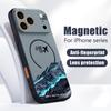 Чехол с рисунком «Пейзаж с самолетом» для iPhone 17 Pro Max Магнитный Для Magsafe Покрытие с ощущением кожи Для iPhone 16 15 14 13 Pro Max