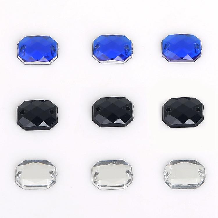 Круглые многогранные акриловые стразы с плоской задней стороной и двумя отверстиями для DIY ювелирных аксессуаров