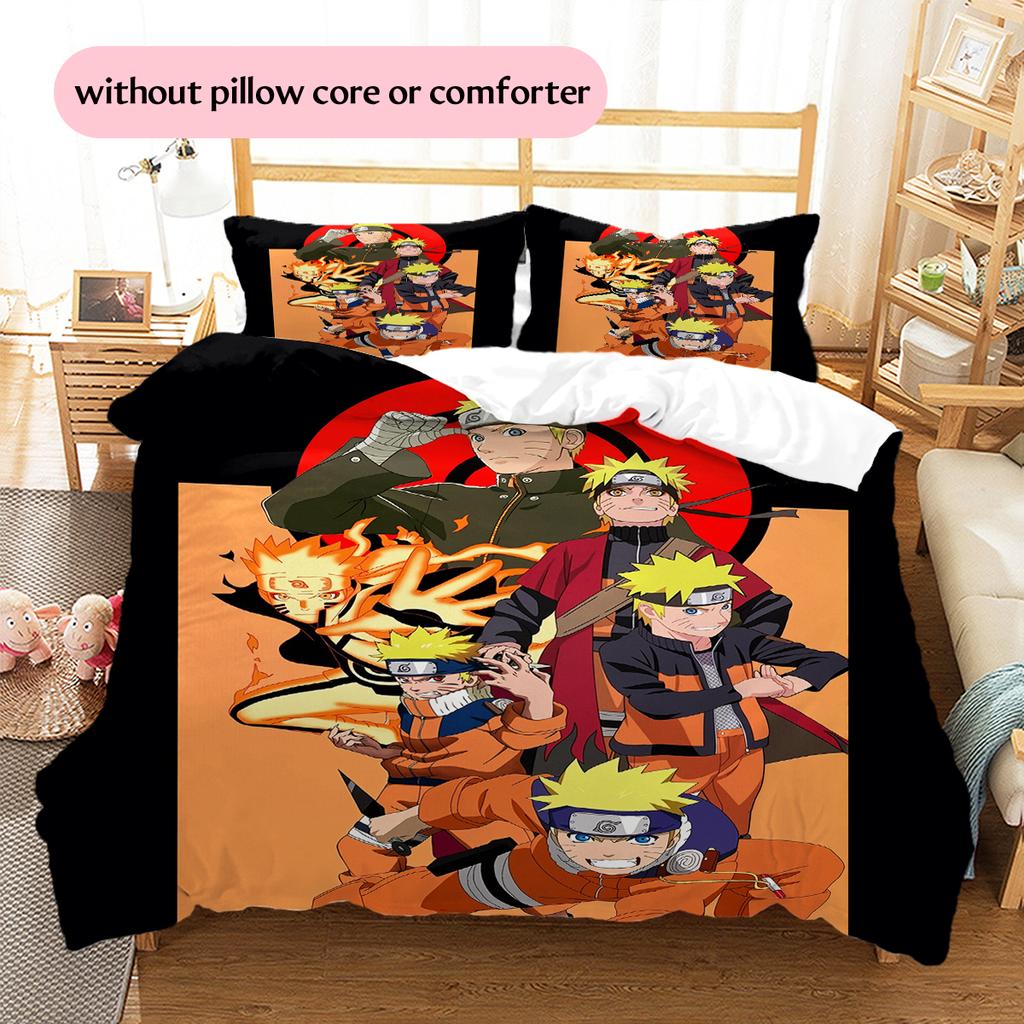 Naruto Uzumaki Naruto Pattern Bedding Home Decoration Birthday Gift (1 * duvet cover + 2 * pillowcase, without core)