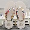Summer Flip-flops Women's Bohemian Satin Strap Casual Lame Heel Beach Women's Slippers Ethnic Style Slippers