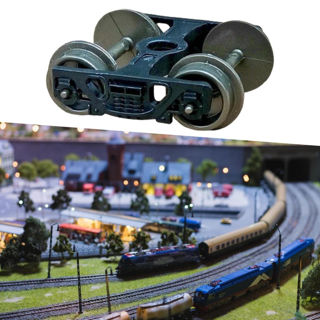 Model Trains Bogie Wheel 0.87inch Inner Width for 2.4cm Gauge Tracks Easily Install Maintenance