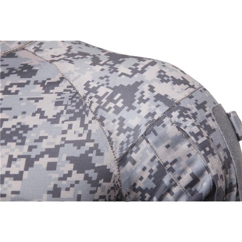 Мужская уличная эластичная футболка для фитнеса с камуфляжным принтом и длинным рукавом, мужская одежда с карманом на молнии