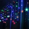 New Year 2025 Flashing 8 Modes Garden Light Snowflake Window Curtain Garland LED Icicle Fairy Light EU Plug Christmas Decoration
