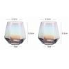 2pcs/1pcs Hexagonal Glass Gift for Friend 320ml Colorful Transparent Drinkware Whiskey Wine Cups Household Juice Cup Water Cups
