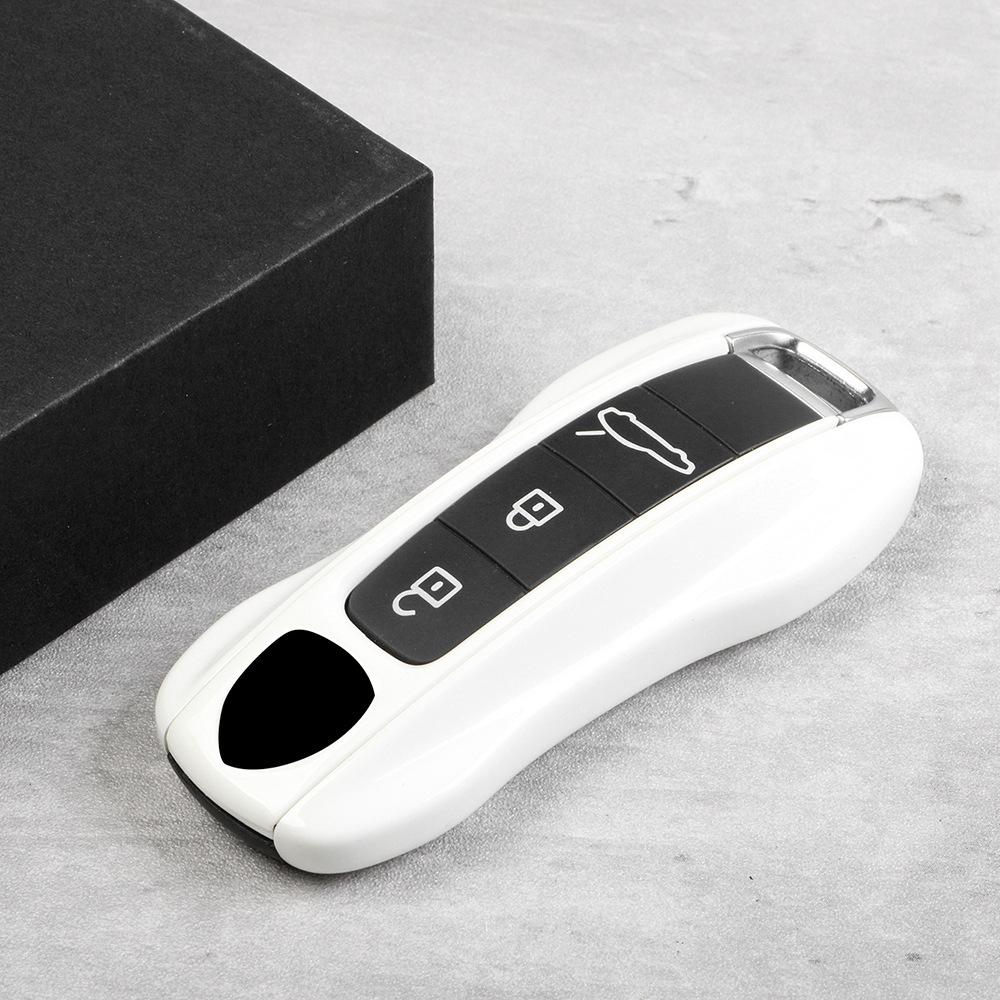For Porsche Solid Color Key Case Cayenne Macan718 Taycan911 Pallamera Pure White