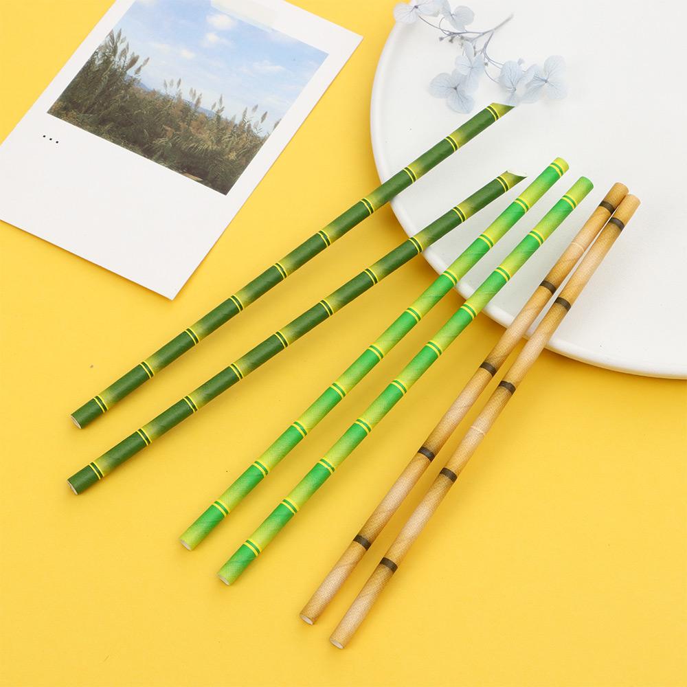 25pcs Reusable Wedding Cocktail Drink Drinking Tubes Paper Tubes Party Supplies Bamboo Straws