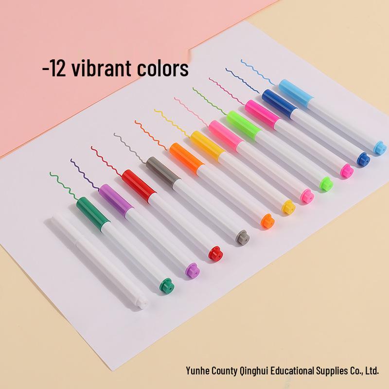 12-Color Dust-Free Water-Soluble Liquid Chalk Pens for Kids' Blackboard & Acrylic Graffiti