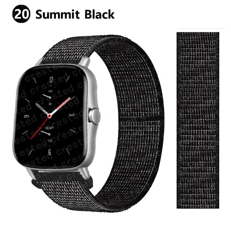 Нейлоновый ремешок 20 мм/22 мм для Amazfit GTS/2/2e/GTS2 Mini/GTR 42 мм/47 мм/GTR2/2e/stratos 2/3, спортивный ремень с петлей, браслет, ремешок Amazfit bip