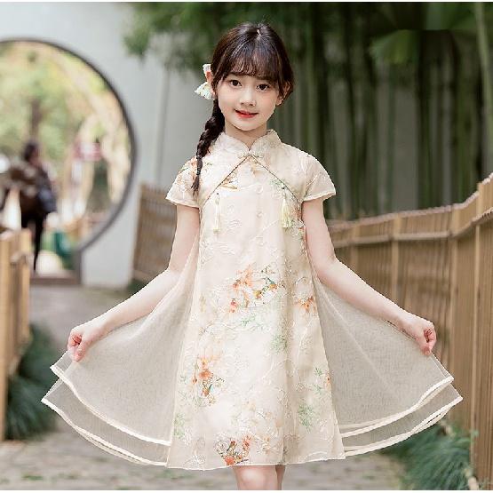 Новое платье Qipao Hanfu в китайском стиле для девочек: Идеально подходит для традиционного и классического стиля.