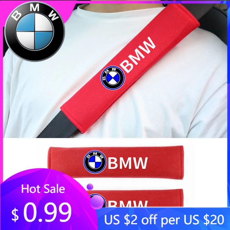 LBHBE1 2026 Car Sticker Car Seat Belt Cover Styling Cotton Safety Shoulder Protector for BMW M Performance E39 E46 E90 E30 E60 E91 E92