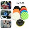 12ps Car Polishing Pads Drill Sponge Buffing Waxing Clean Buffer Pad For Drill Wheel Polisher Waxer Washing Car Gadget Tool