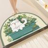 Симпатичный коврик для ванной комнаты, дверь в ванную, диатомовая грязь, грязеотталкивающий, быстросохнущий, полукруглый коврик, впитывающий воду, противоскользящий коврик для душевой комнаты