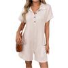 Women's Comfortable Casual Jumpsuit Short Sleeve Top Sweater Jumpsuit Shorts