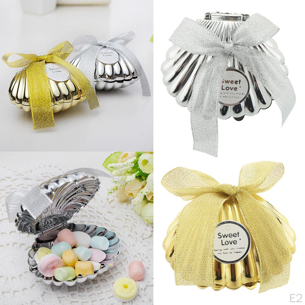 6шт Новинка Пластиковые подарочные коробки для конфет Свадебная вечеринка Бомбоньерка - Золото, 10 шт. 8