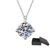 D Color 1ct VVS Moissanite Necklace for Women Simulated Lab Diamond Pendant Gift 100% Sterling Silver Wedding Jewelry Four-claw