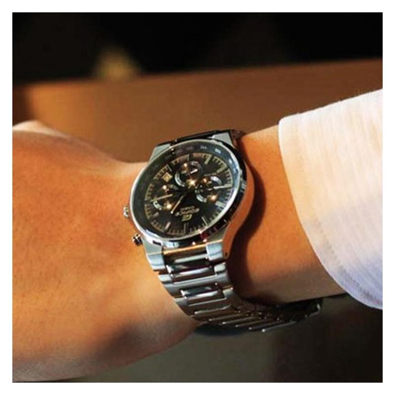 Casio EDIFICE простая повседневная модная модель кварцевый механизм стальной ремешок японские и корейские часы мужские часы черный циферблат EF-500BP-1A