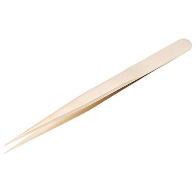 Многофункциональные пинцеты для нейл-арта, стальные, золотистые, прямые пинцеты для маникюра и наращивания ресниц