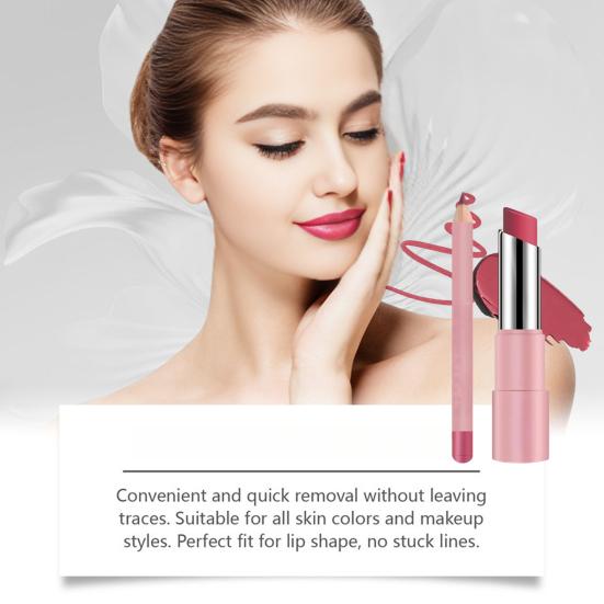 Набор бальзама для губ и карандаша для губ Стойкая водостойкая матовая помада Не скатывающаяся помада Многофункциональный усилитель блеска для губ