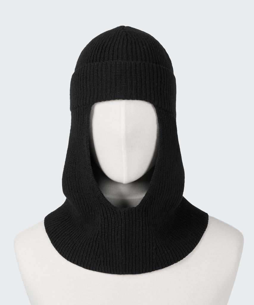 MUSINSA STANDARD Lambswool Knit Beanie Balaclava [Black]