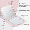 1 комплект зеркала для макияжа, портативное мягкое освещение, 5-кратное увеличение, светодиодное карманное косметическое зеркало, женские аксессуары