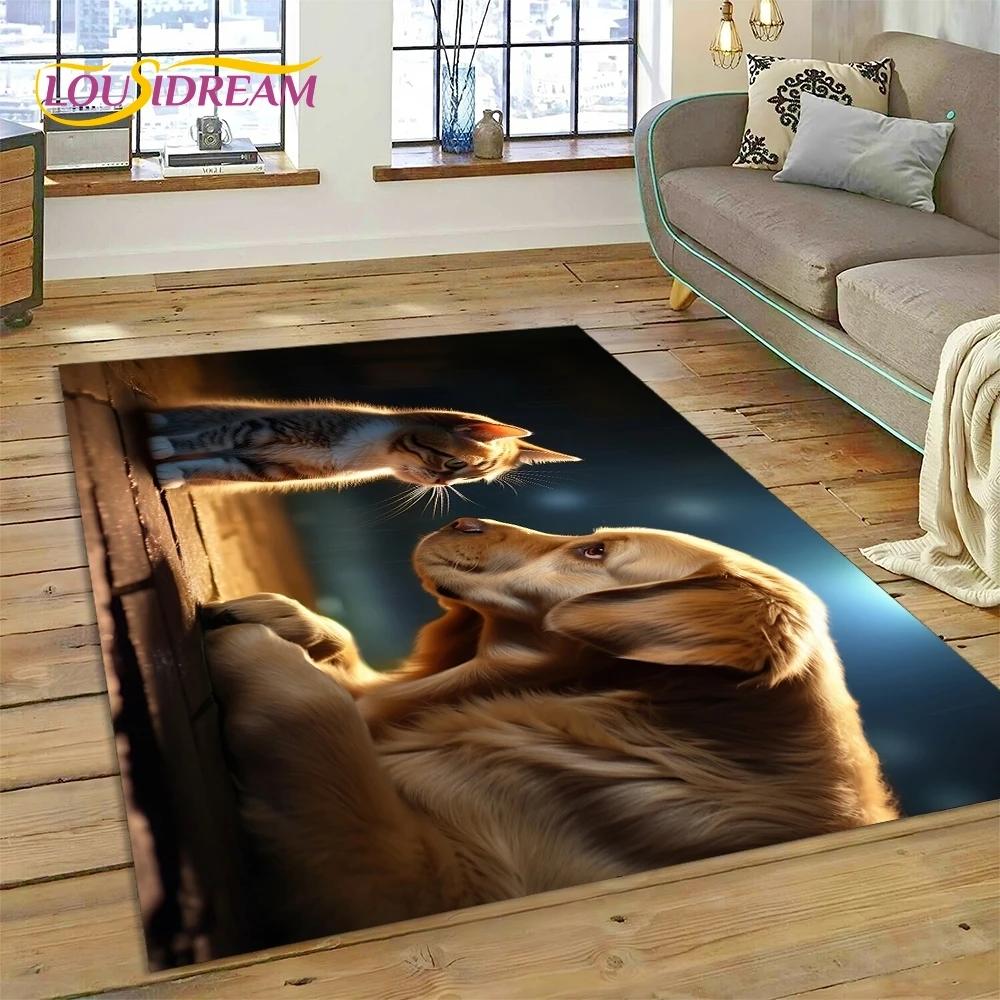 3D милый ковер с изображением собаки самое, чихуахуа, хаски, коки из мультфильма для гостиной, спальни, домашнего декора, нескользящий коврик для дивана, подарок