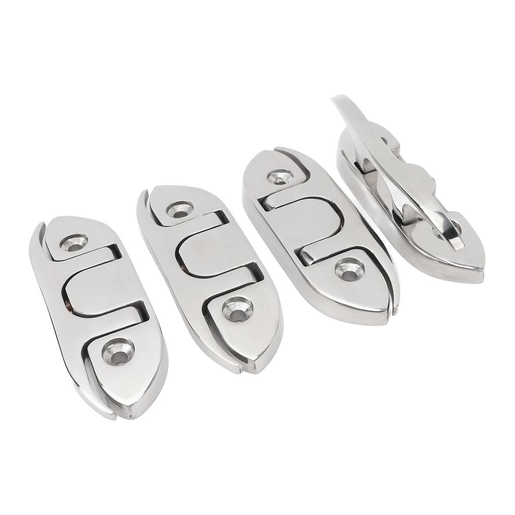 4PCS 4.7inch Boat Folding Cleat 316 Stainless Steel Flip Up Dock Mooring Cleat Marine Deck Rope Cleat Accessories