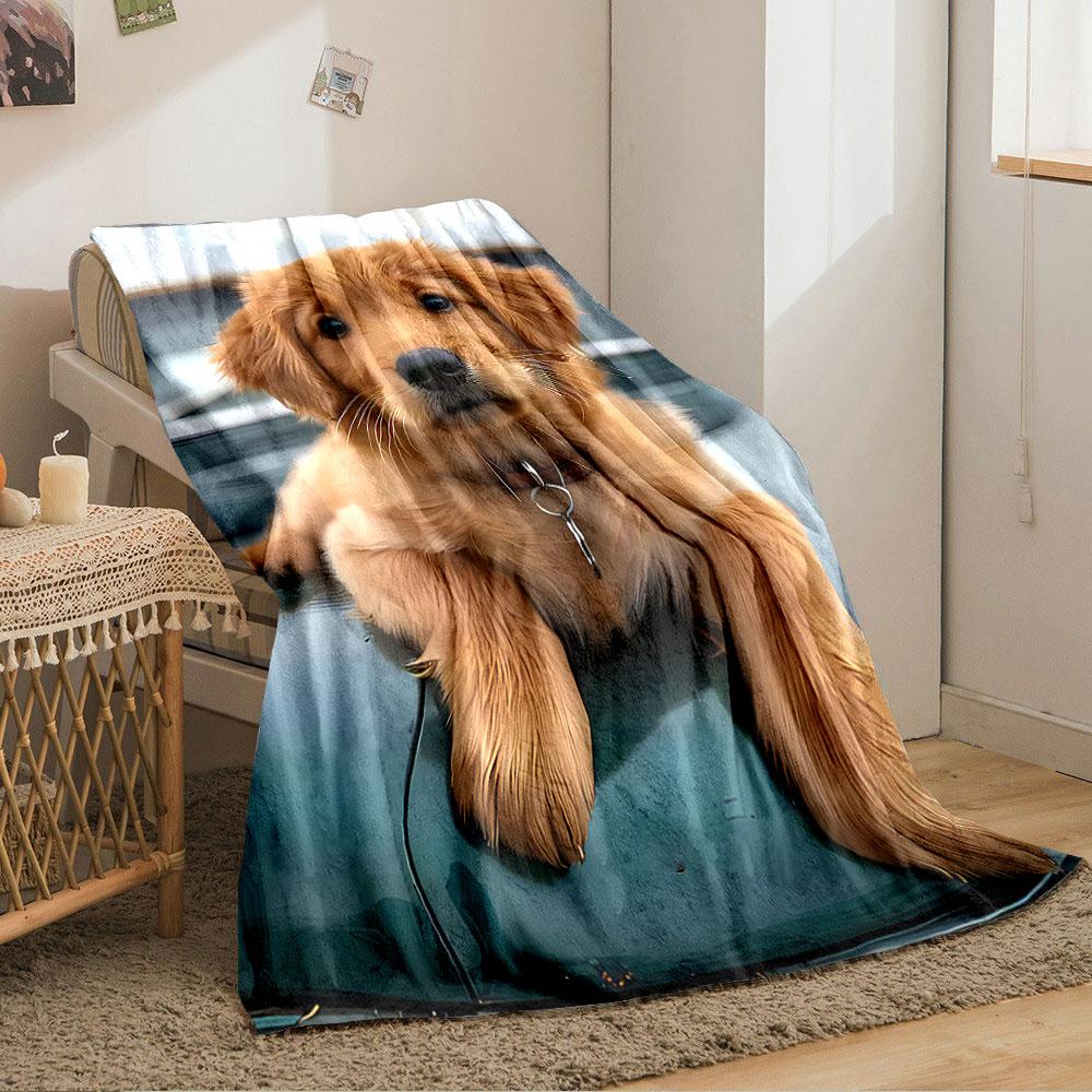 Golden Retriever Puppy Blanket for all seasons blanket lunch break throw gift