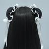 Women Buns Dancer Hair Clip Round Bun Hairstyle Laciness Ribbon Girl Headwear